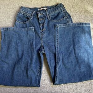 Levi’s high rise cropped wide leg jeans